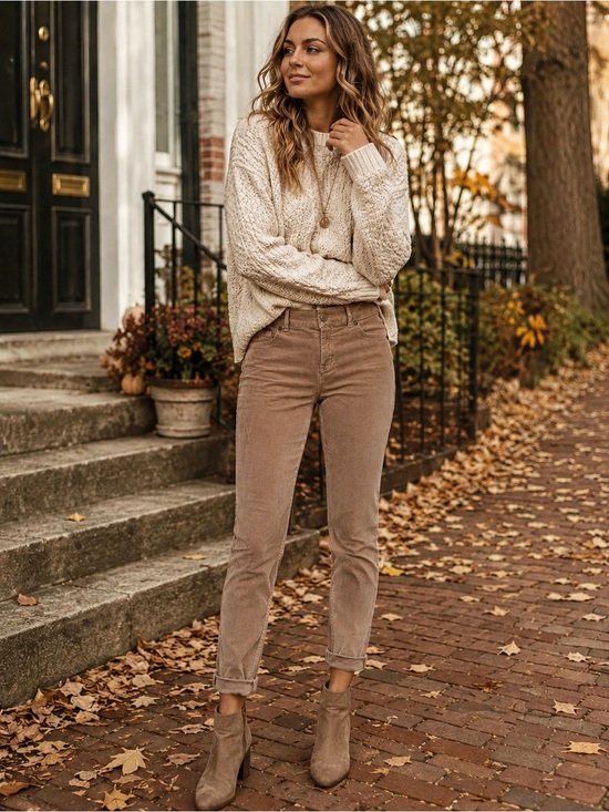 New York & Company Pants - New York & Company Tan Stretch Corduroy Skinny Pants Size 6